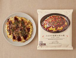 ローソンセレクトのふんわり海鮮お好み焼(いか・えび)