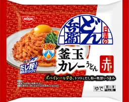 日清食品冷凍の日清のどん兵衛 釜玉カレーうどん 赤