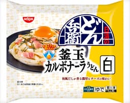日清食品冷凍の日清のどん兵衛 釜玉カルボナーラうどん 白