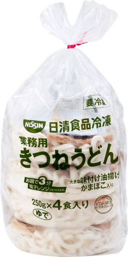 日清食品冷凍の業務用きつねうどん 4食入