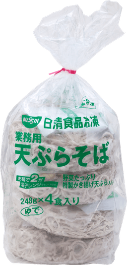 日清食品冷凍の業務用天ぷらそば 4食入