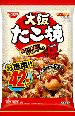 日清食品冷凍の大阪たこ焼 42個入