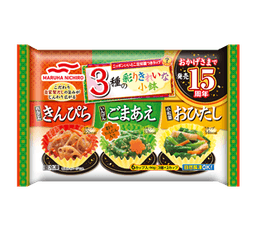 Umiosのれんこんきんぴら いんげんごまあえ 小松菜おひたし