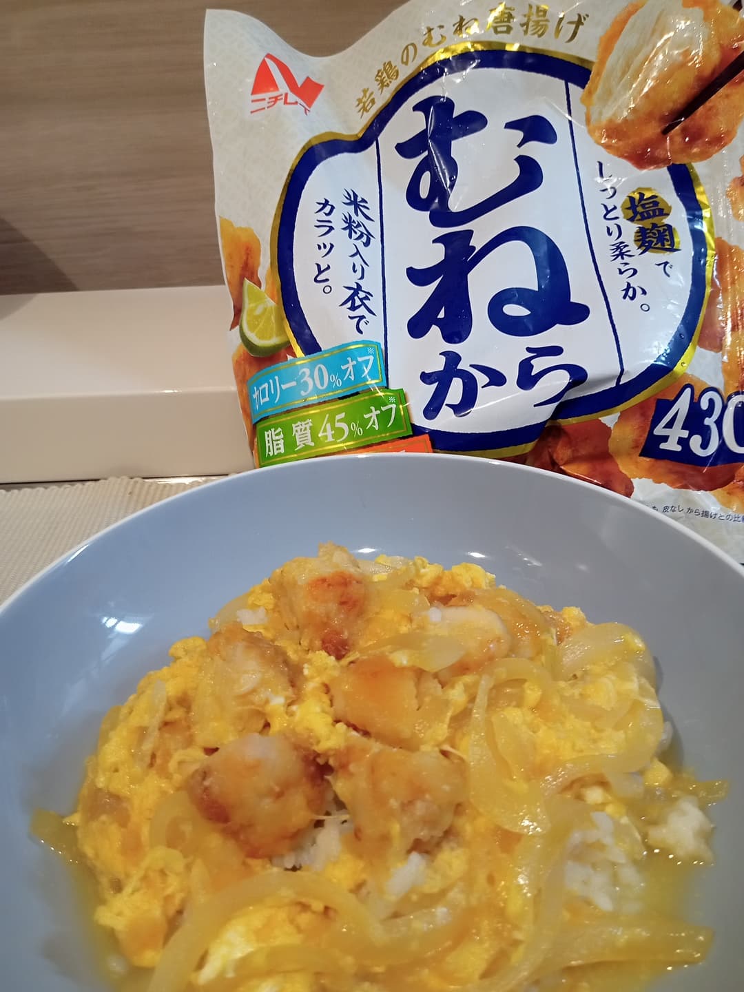 むねから卵とじの完成写真
