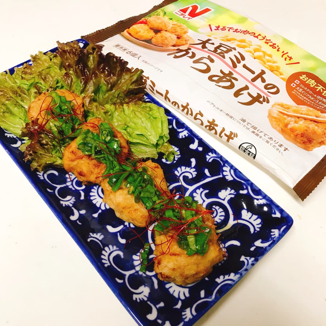 大豆ミートからあげのネギだれの完成写真