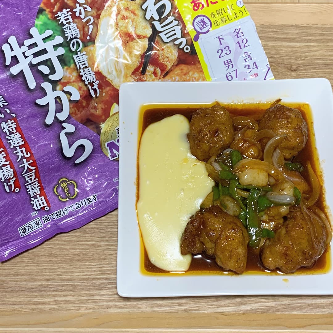 冷凍唐揚げでチーズタッカルビ！の完成写真