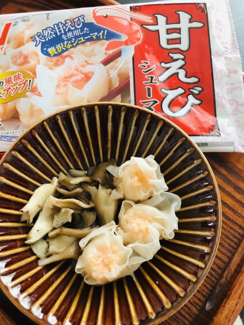 舞茸と甘えびシューマイのレンジ煮の完成写真