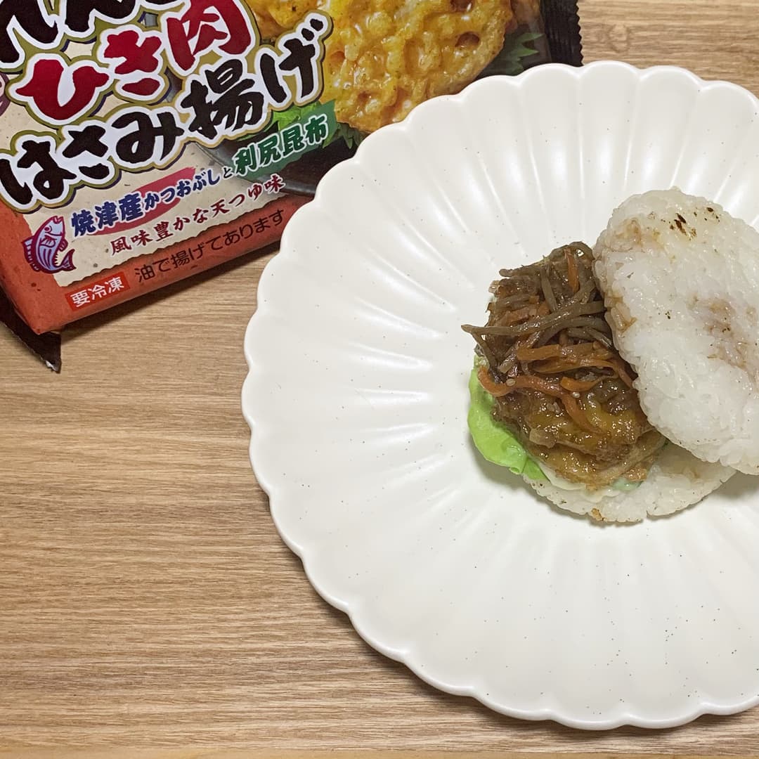 根菜照り焼きごはんバーガーの完成写真