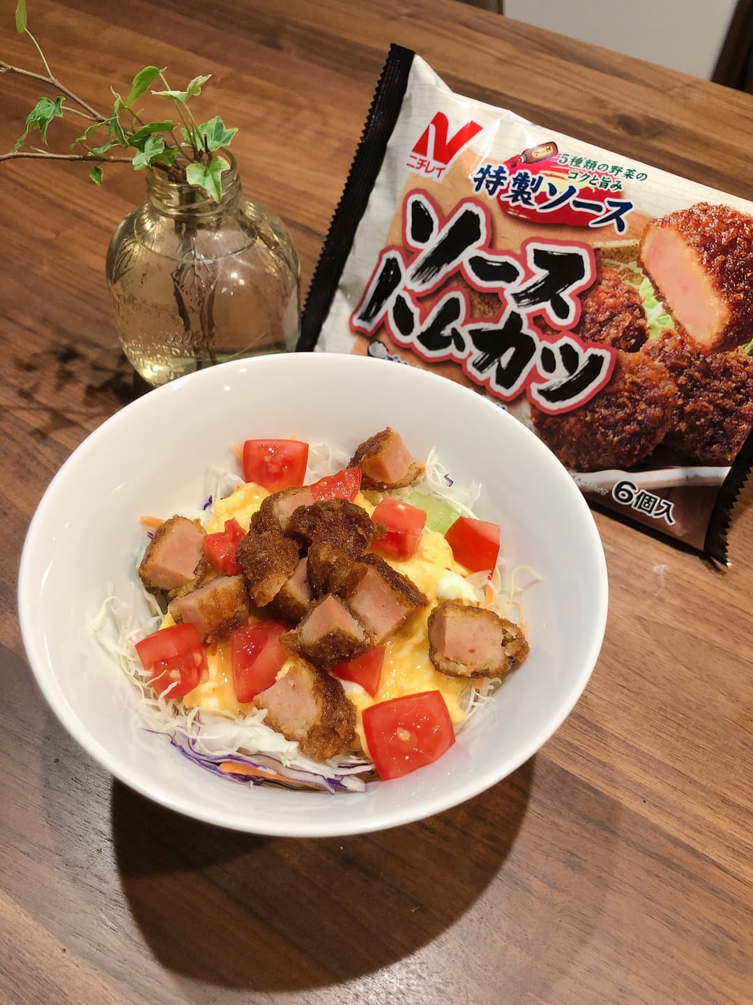ソースハムカツのcafe風カツ丼の完成写真