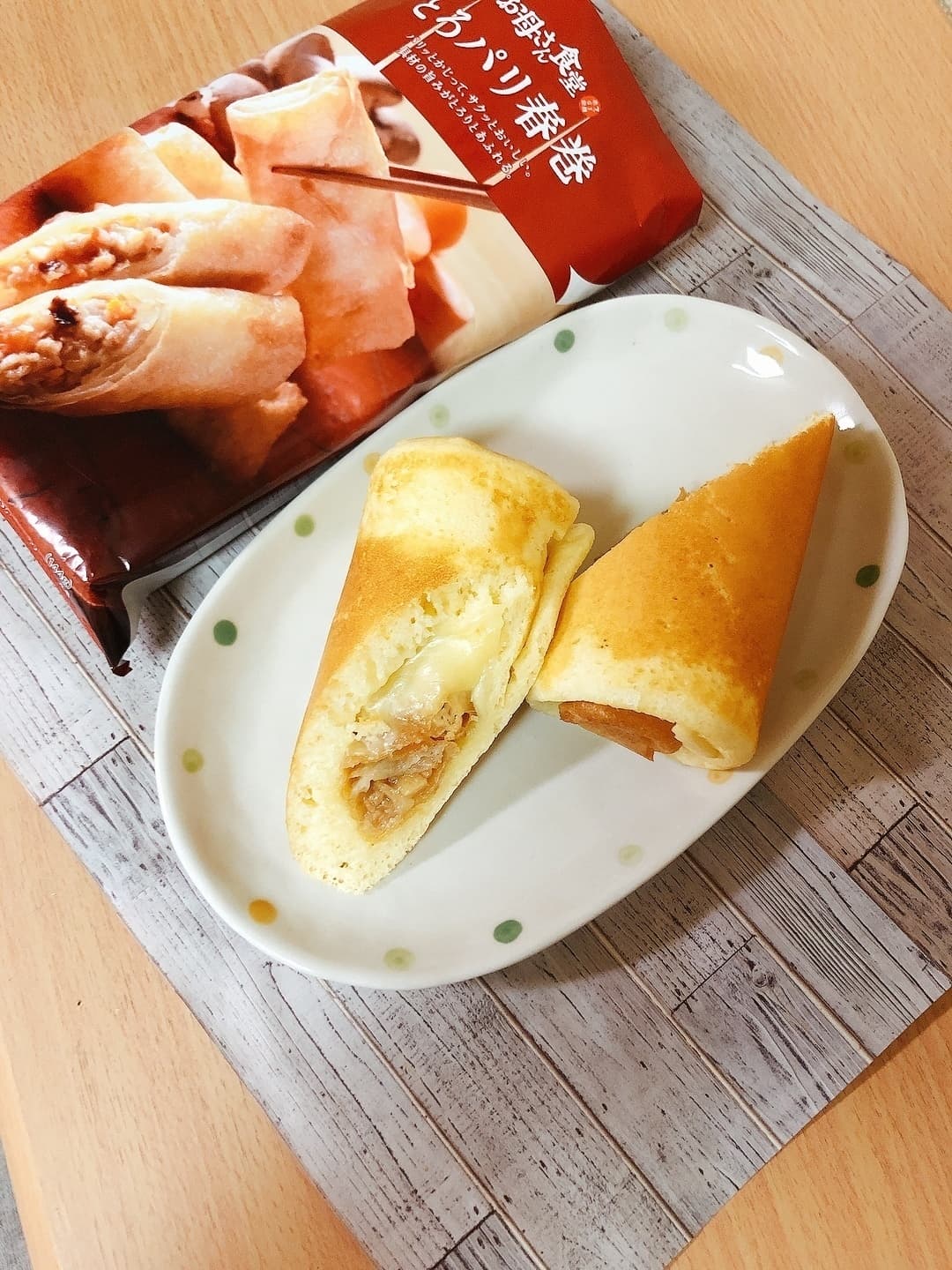 とろパリ春巻のホットケーキロールの完成写真