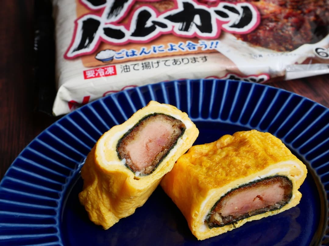 ハムカツのり卵焼きの完成写真