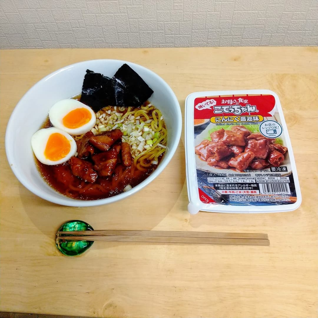手作りスープのこてっちゃんラーメンの完成写真
