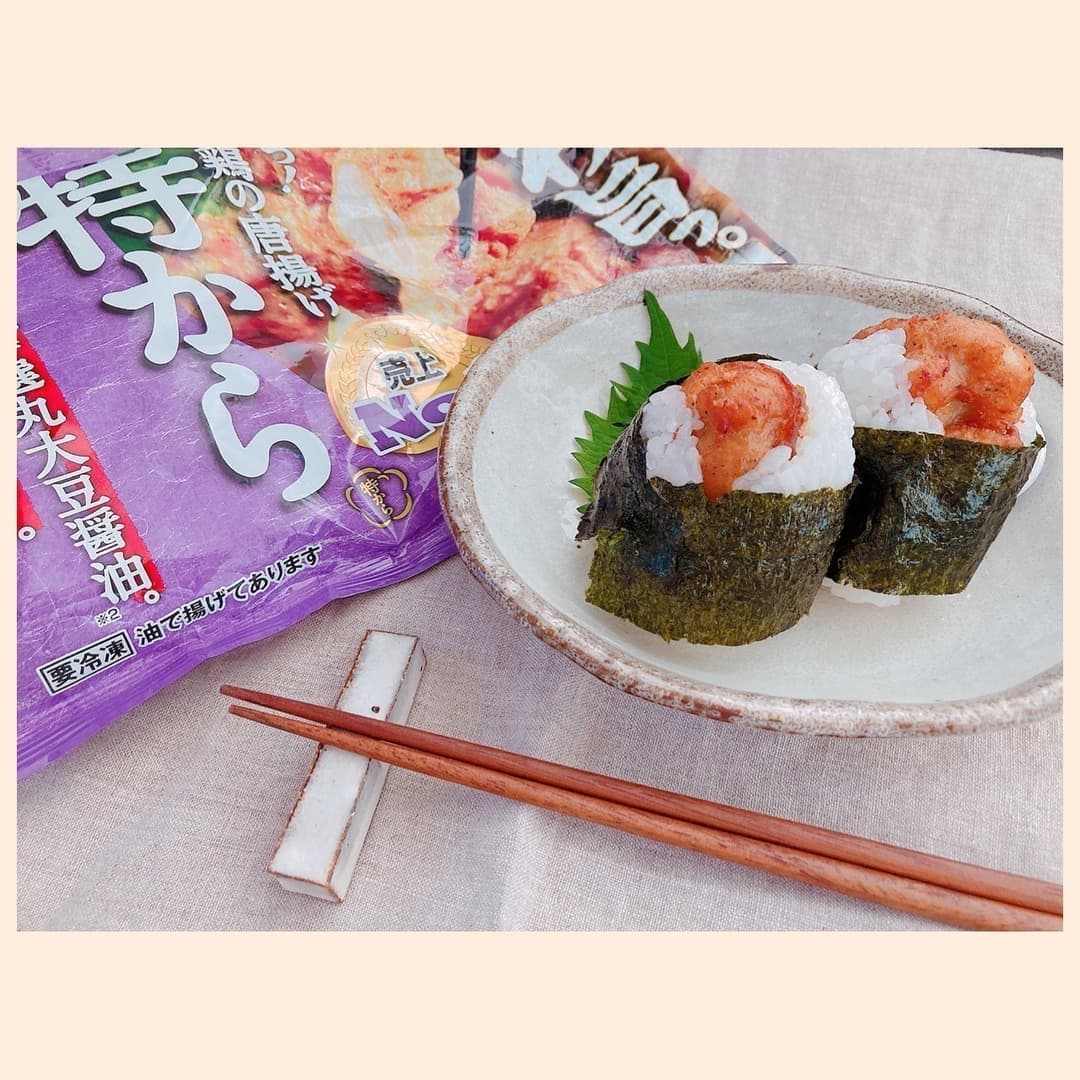 唐揚げむすびの完成写真