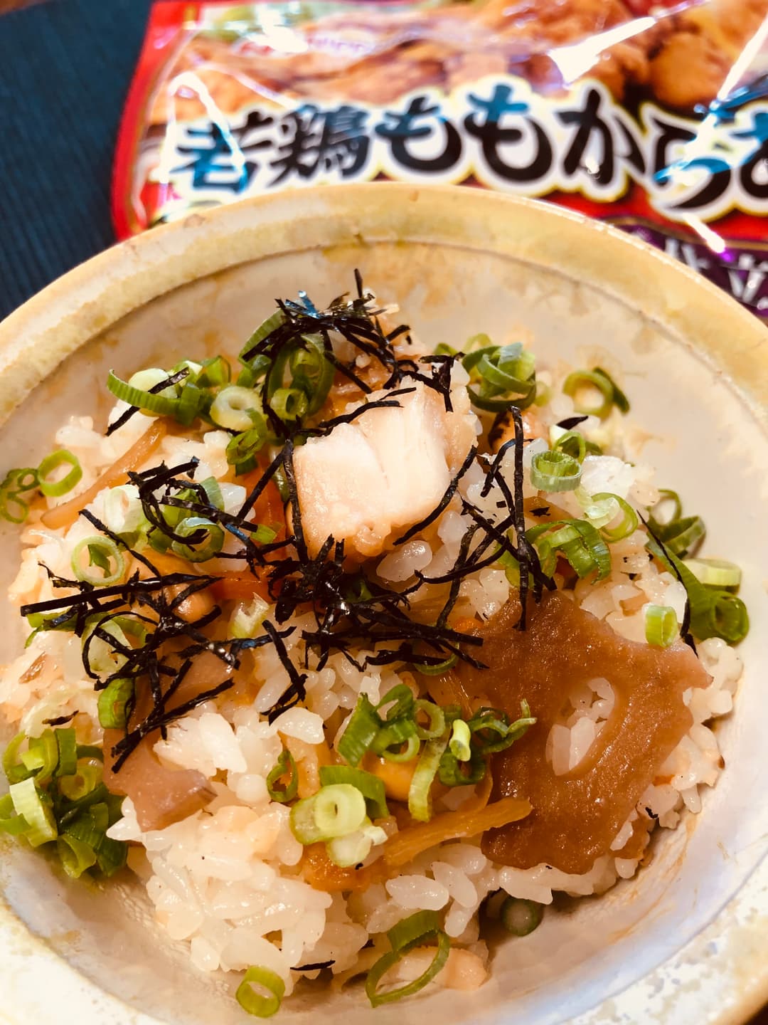 からあげときんぴらの炊き込みご飯の完成写真