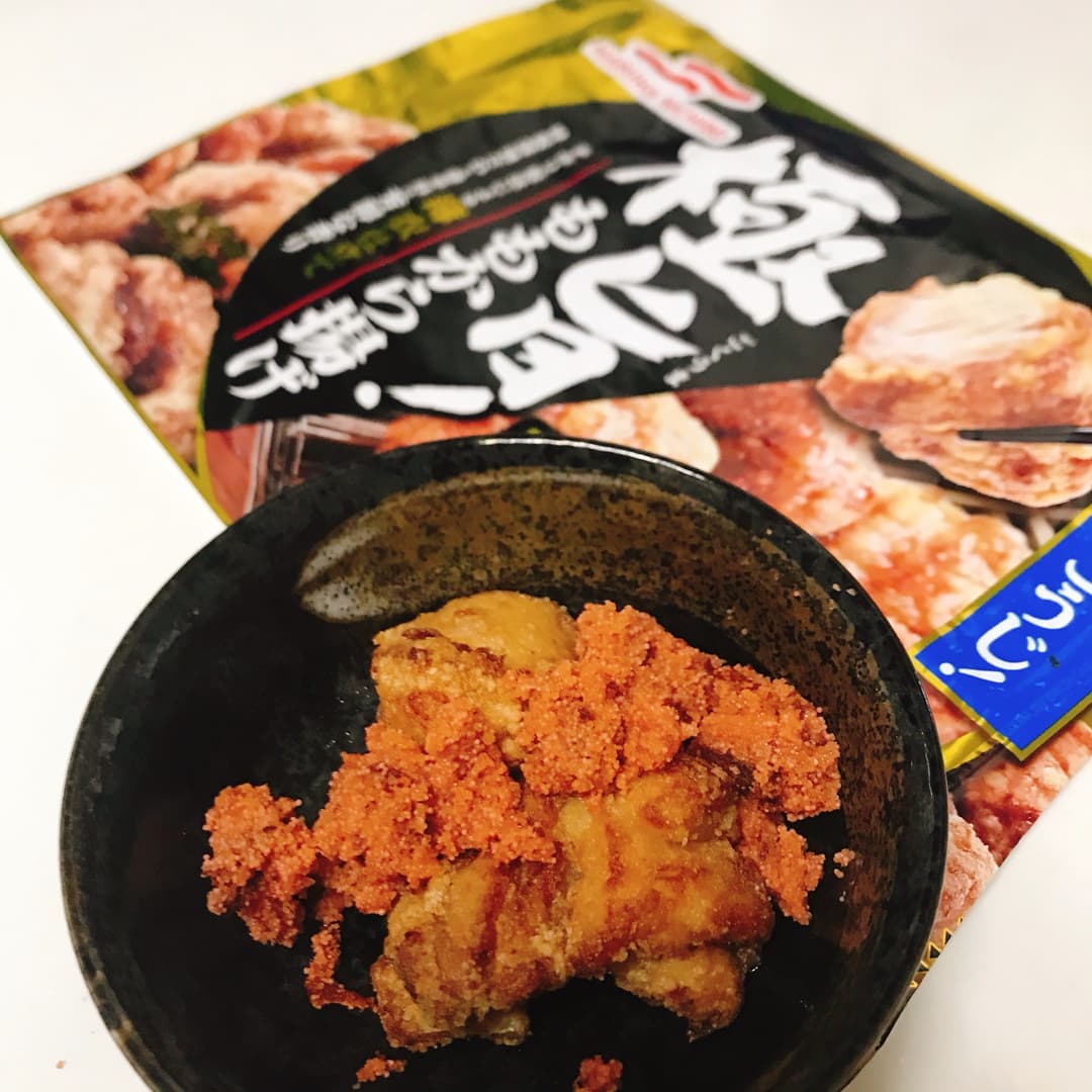 極旨もも唐揚げ焼き明太和えの完成写真