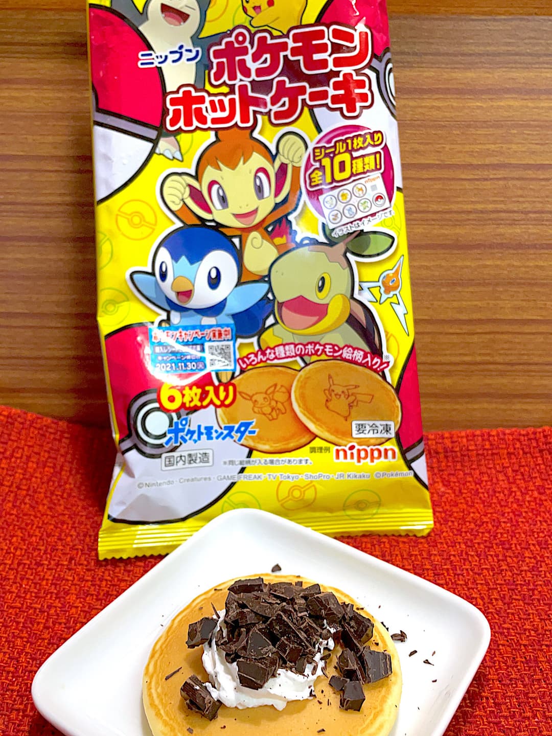 刻みチョコレートのホットケーキの完成写真