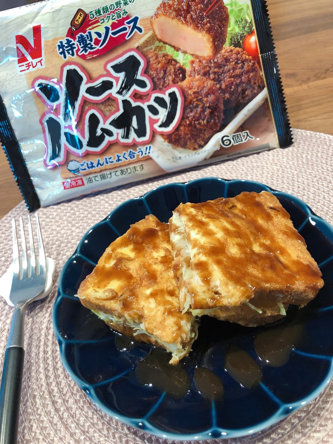 ソースハムカツのパンピカタの完成写真