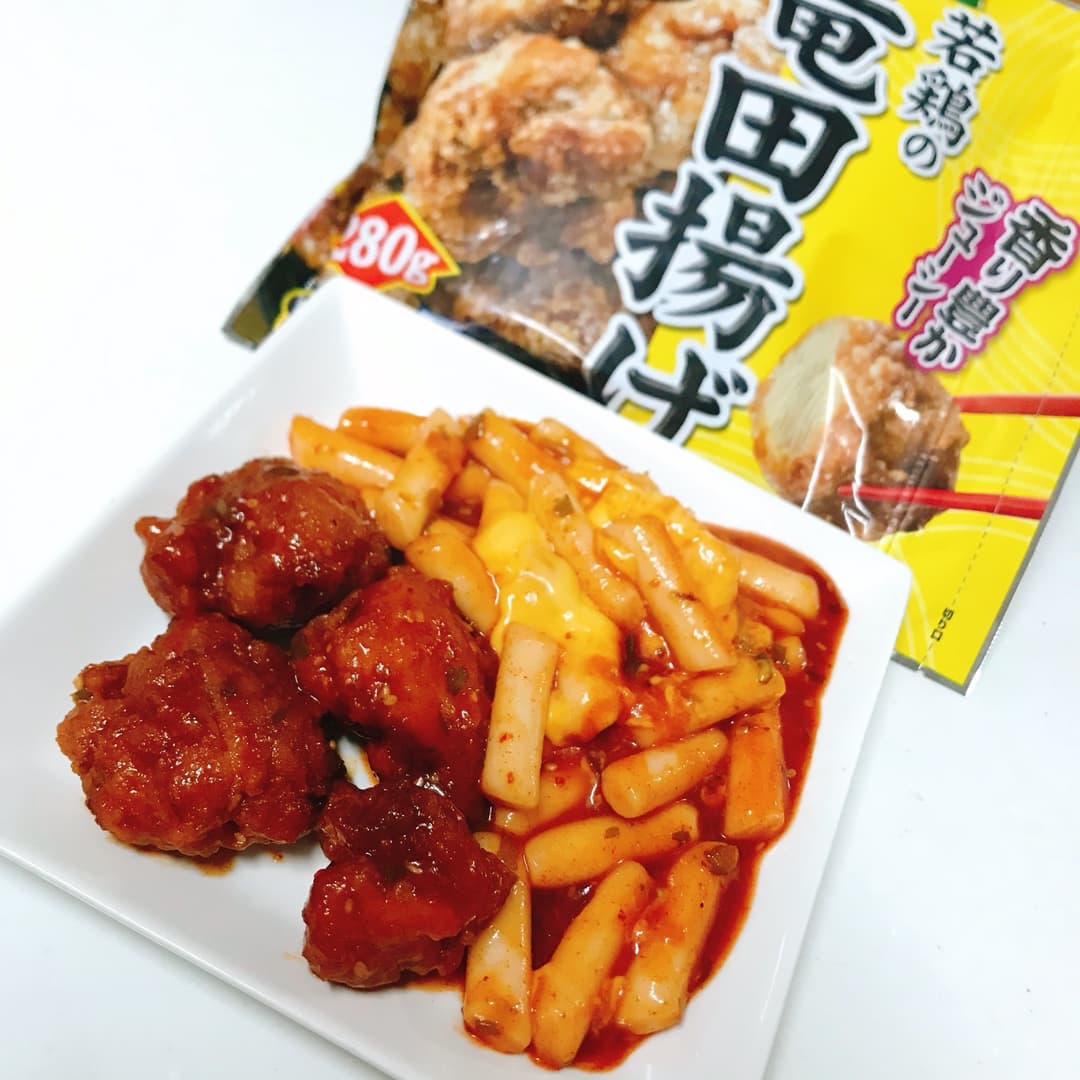 竜田揚げとトッポギのタッカンジョン風の完成写真