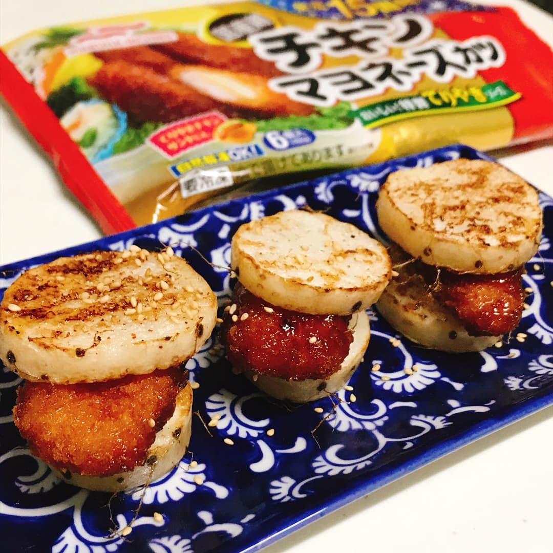 チキンマヨネーズカツの長芋サンドの完成写真