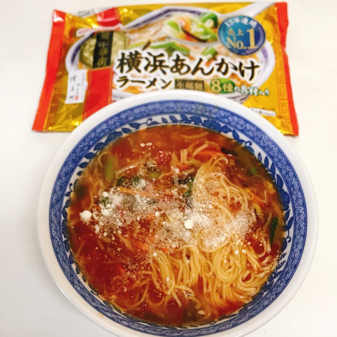 横浜あんかけトマトラーメンの完成写真