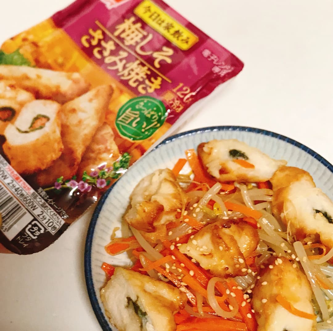 レンジで作る梅しそささみのナムル和えの完成写真