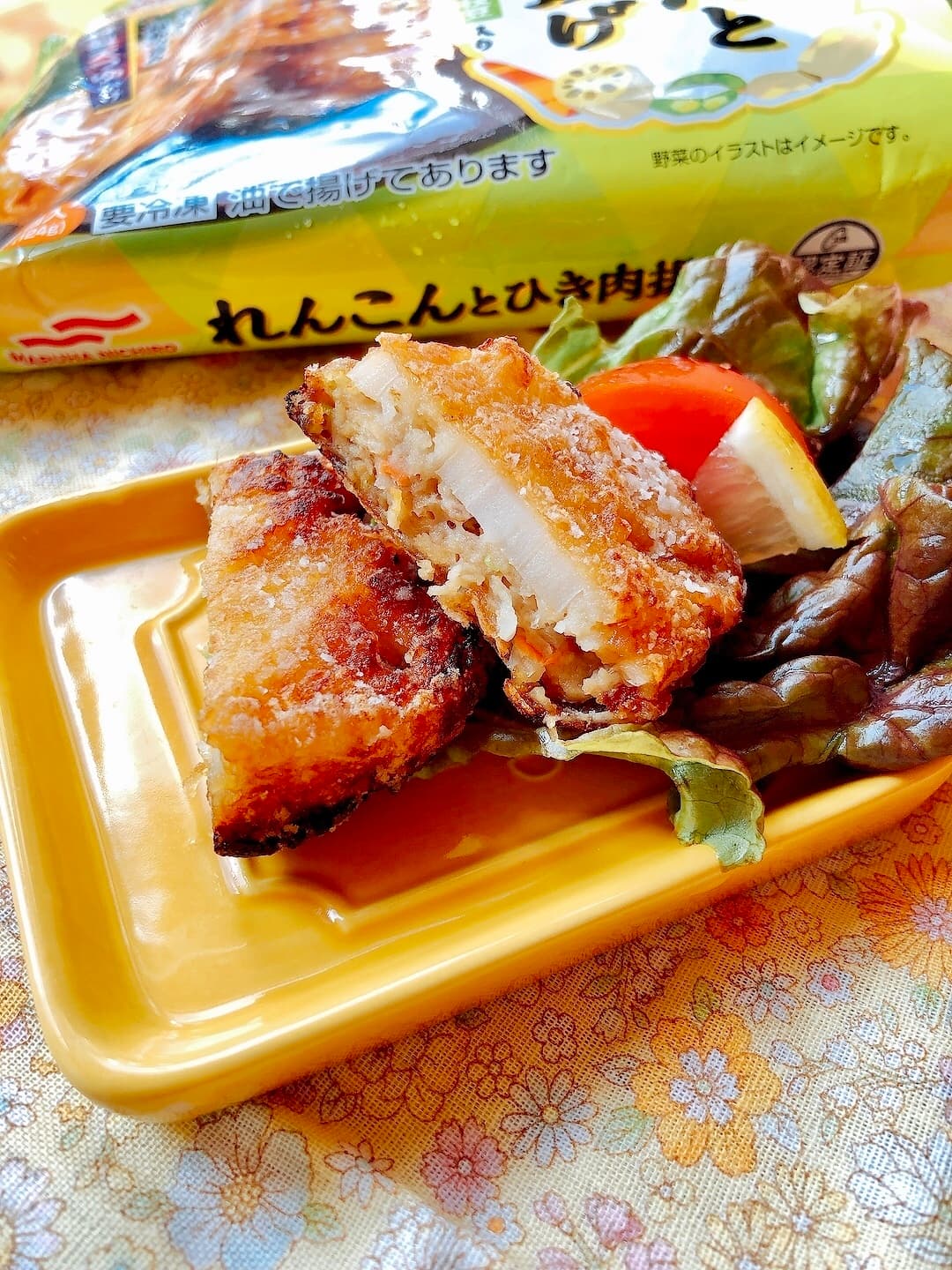 れんこんひき肉揚げの竜田揚げの完成写真