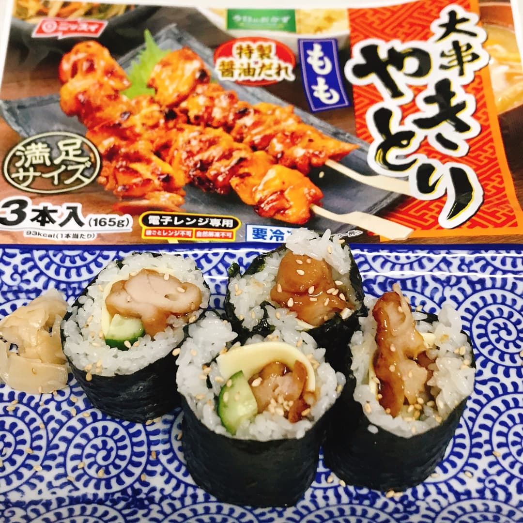 やきとりの海苔巻きの完成写真