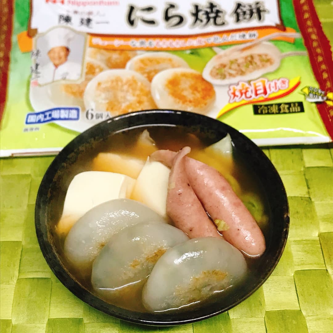 レンジで作るにら焼餅のピリ辛鍋の完成写真