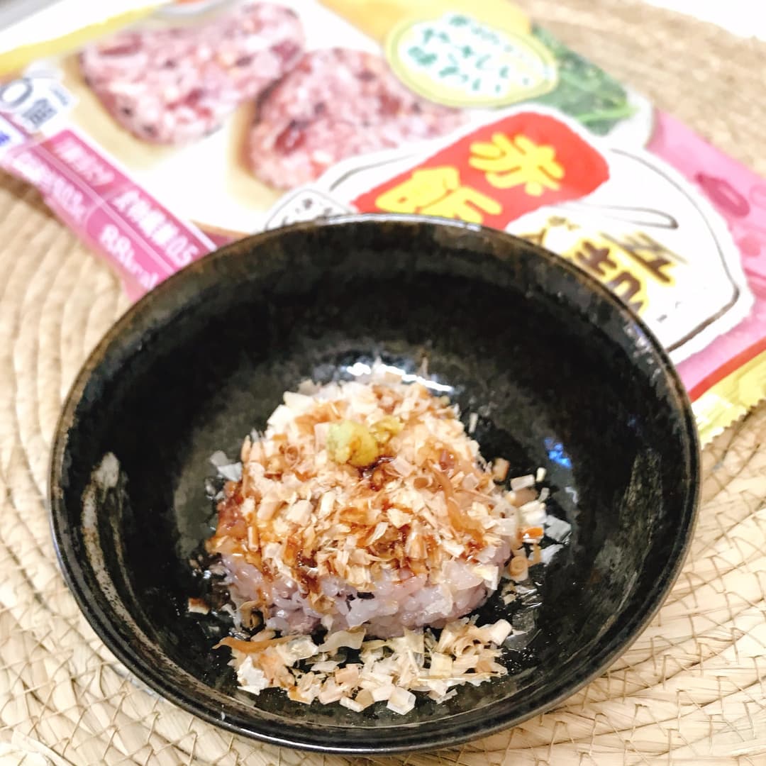 五穀米赤飯のわさび丼の完成写真