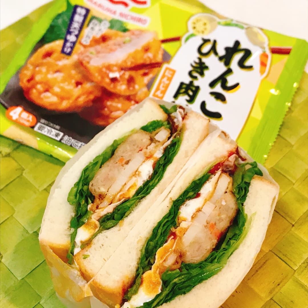 れんこんひき肉サンドの完成写真