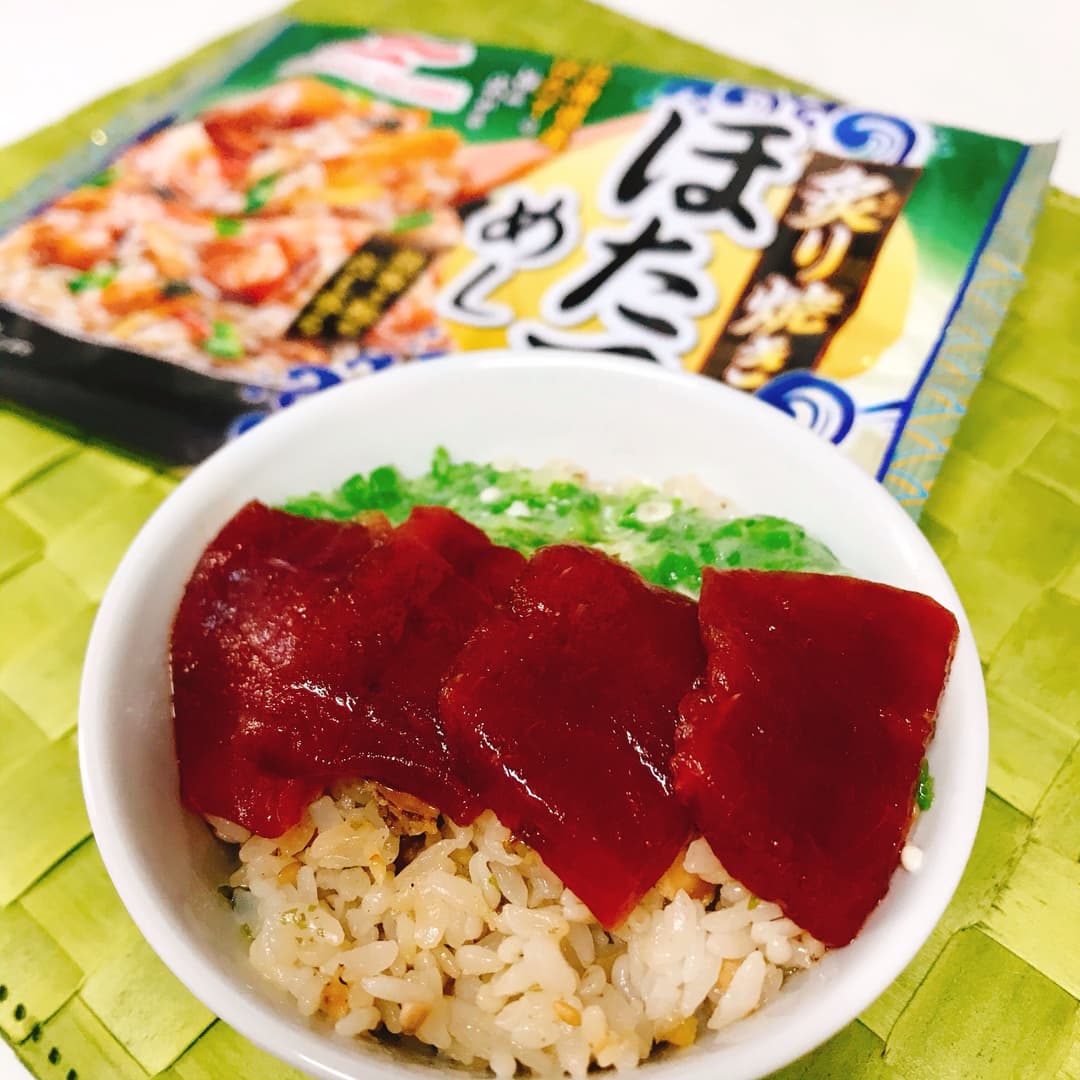 ねばとろオクラと漬けマグロのほたてめしの完成写真