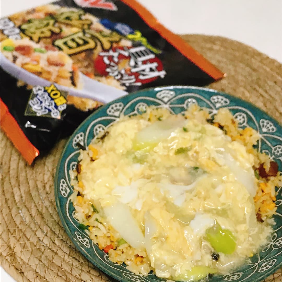五目炒飯の卵あんかけの完成写真
