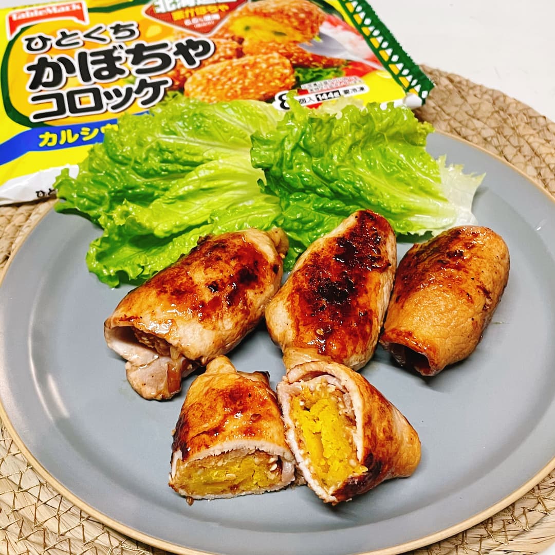 肉巻きかぼちゃの完成写真