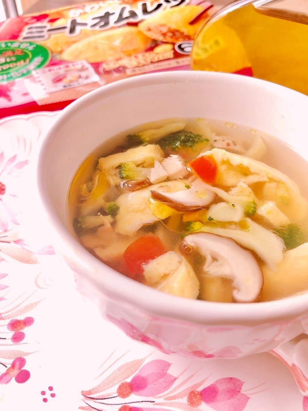 オムレツ入り野菜あんかけスープの完成写真