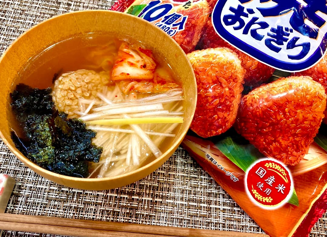 焼きおにぎりのピリ辛中華茶漬けの完成写真