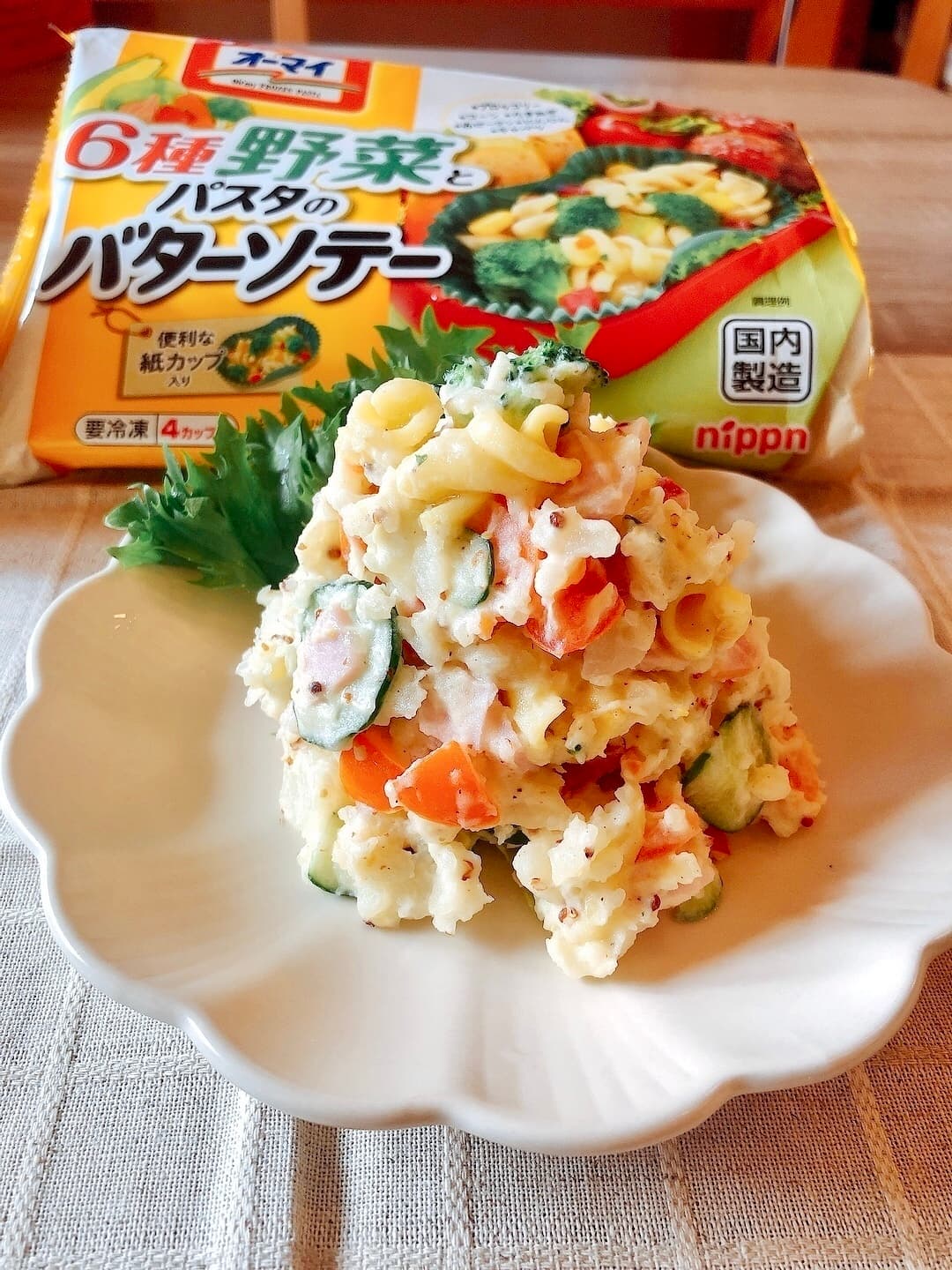 パスタ入りポテトサラダの完成写真