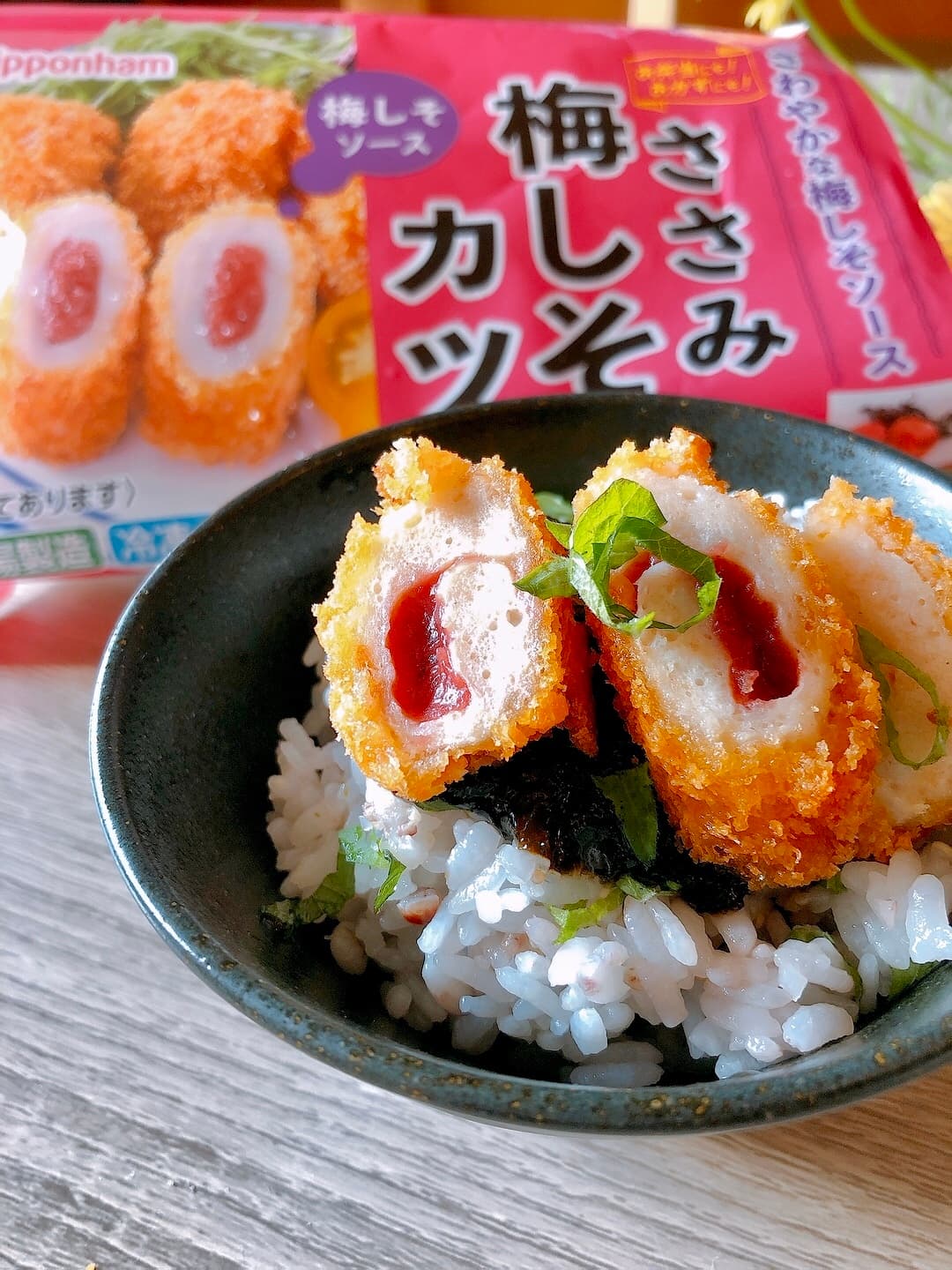 ささみ梅しそカツの佃煮ごはんの完成写真