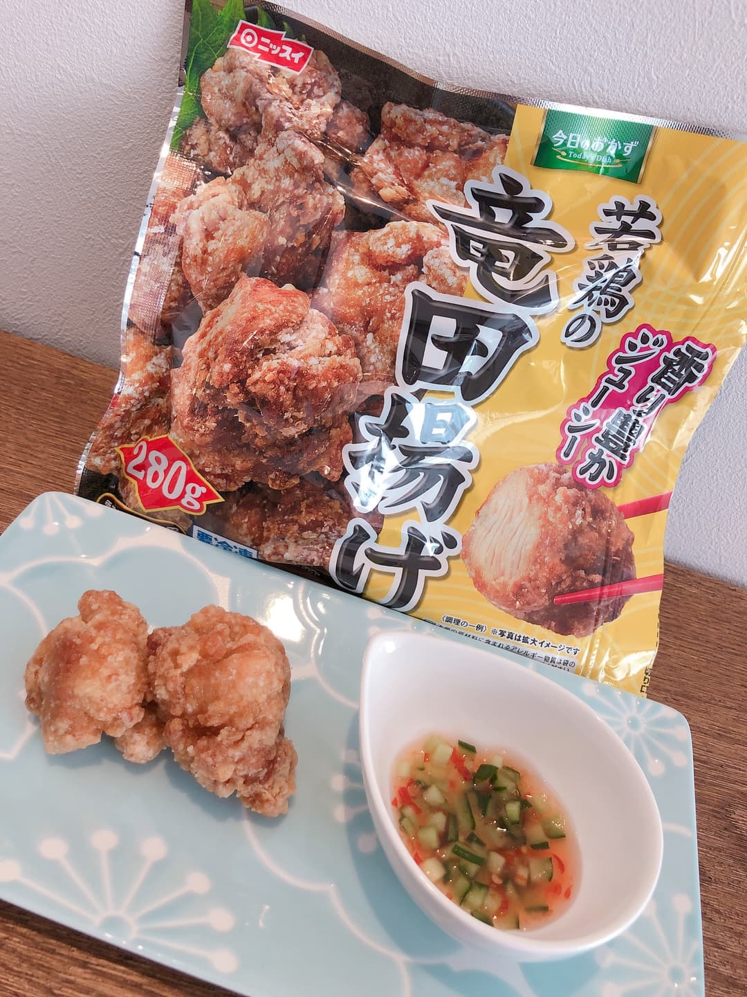 竜田揚げスイートチリソース添えの完成写真