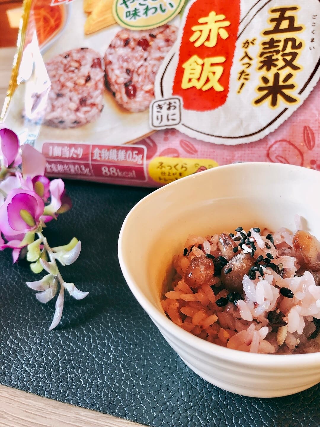 甘納豆入りお赤飯の完成写真