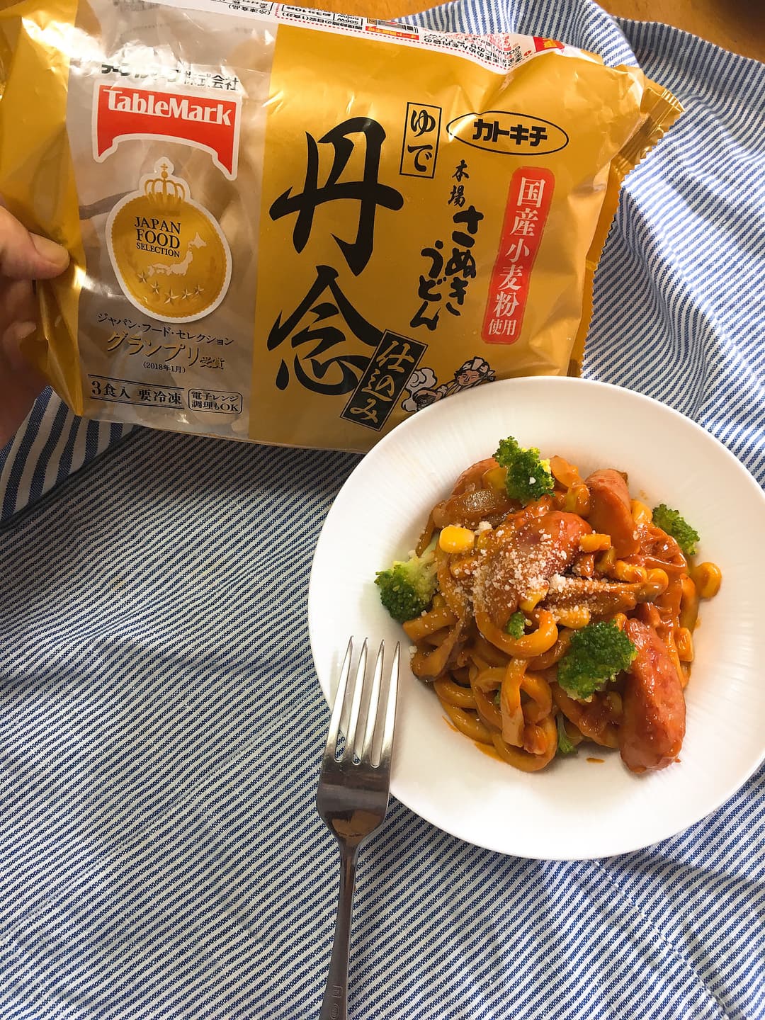 懐かしい味♪ナポリタンうどんの完成写真