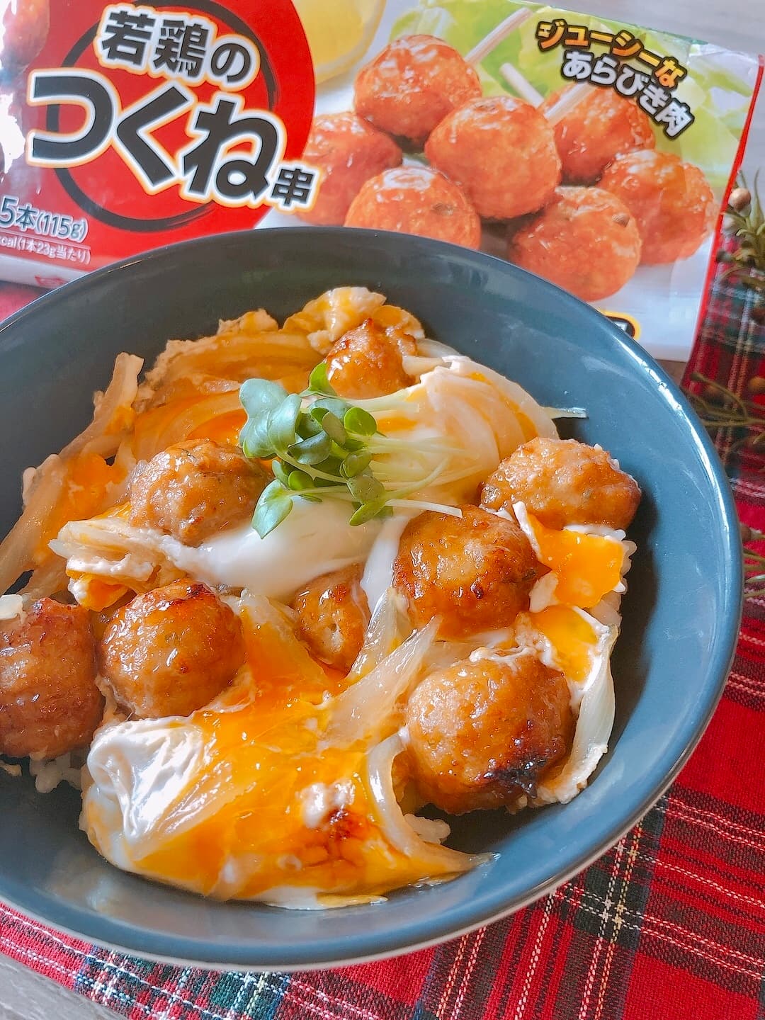 鶏つくねの親子丼の完成写真