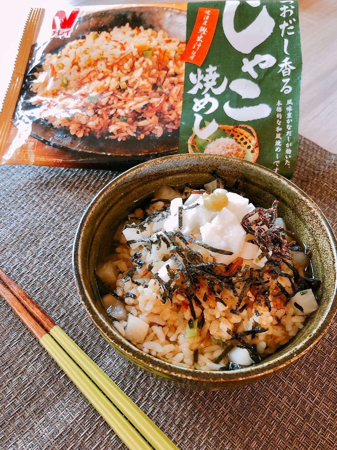 じゃこ焼きめしの長芋昆布茶漬の完成写真