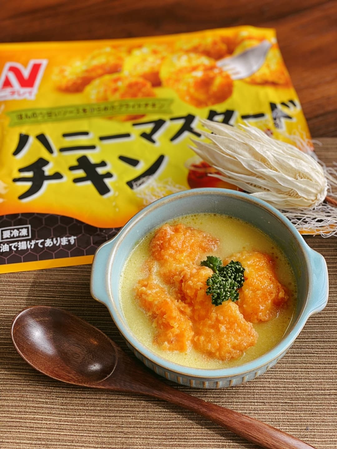 ハニーマスタードチキンのクリーミースープの完成写真