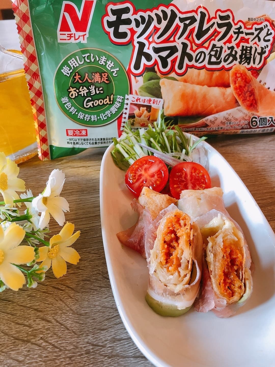 包み揚げとアボカド生ハム巻きの完成写真