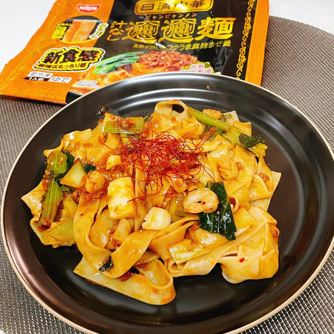 日清中華 海鮮ビャンビャン麺の完成写真