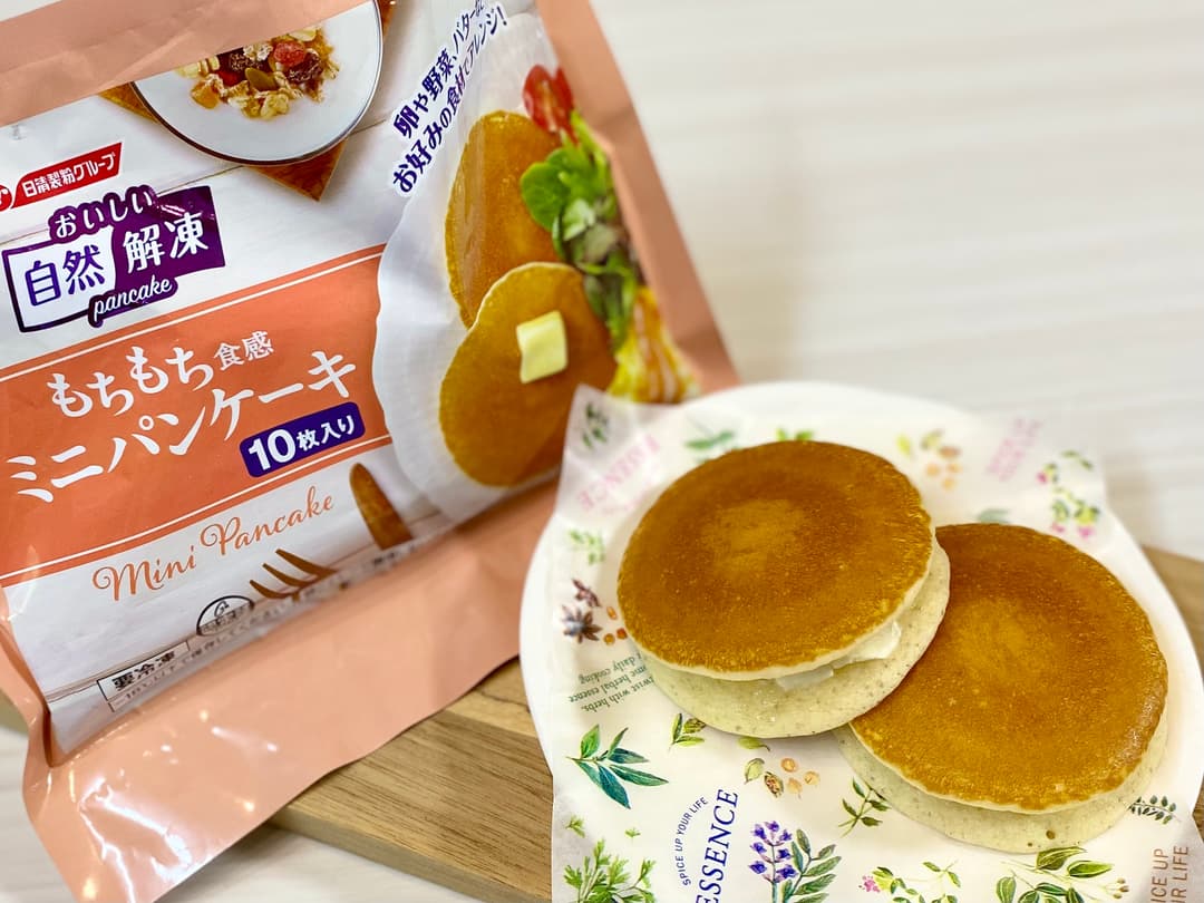 クリームチーズとメープルのパンケーキサンドの完成写真