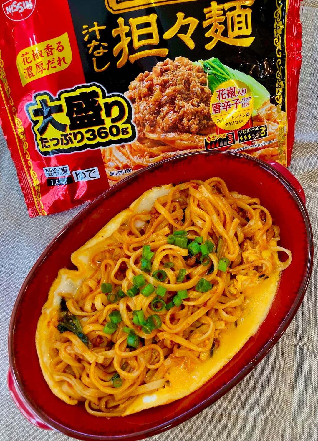 坦々ナポリタン麺の完成写真