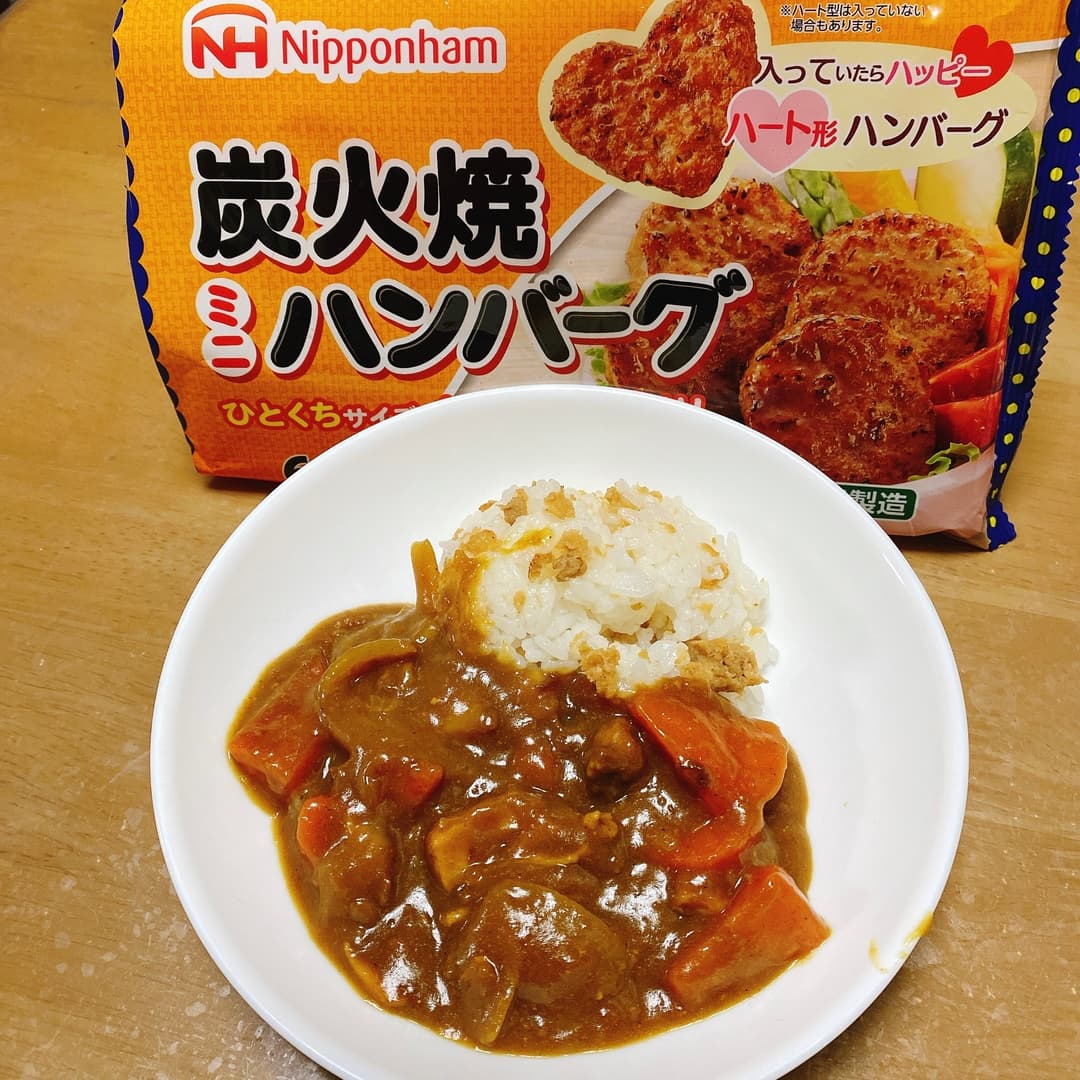 ハンバーグごはんカレーの完成写真