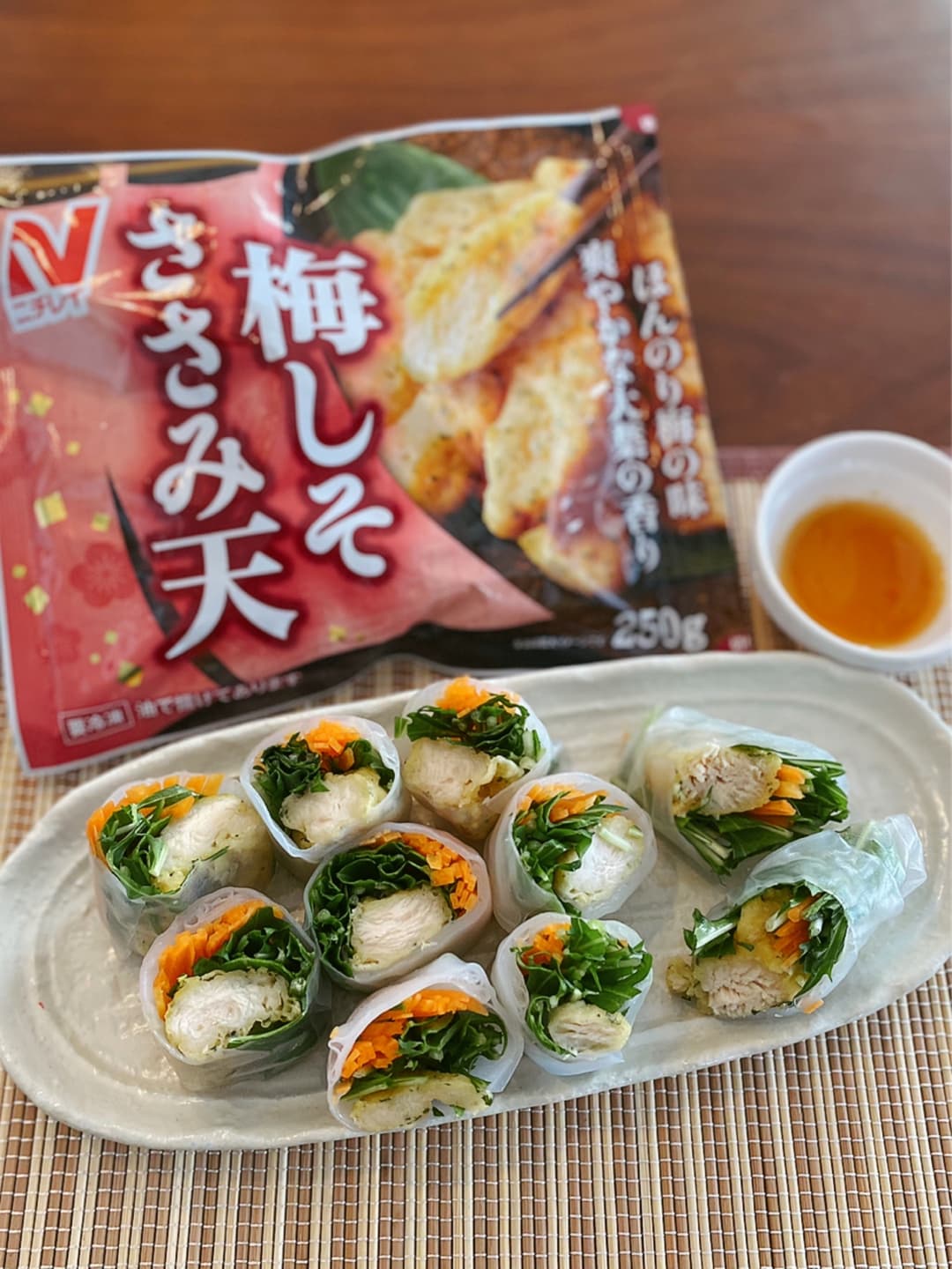 梅しそささみの生春巻きの完成写真