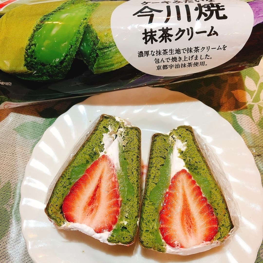 抹茶のいちごサンドの完成写真
